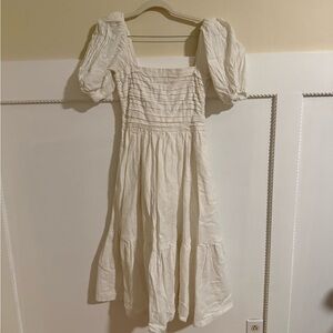 White Puff Sleeve Dress